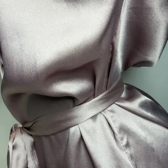 Victorias Secret Satin Robe 3/4 Sleeves XS /S Mid Thigh Length Pink Pockets READ - Picture 8 of 15